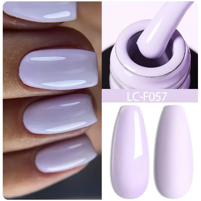 LILYCUTE Milky White Gold Sequins Quick Extension Rubber Base Gel Nail Polish Glitter Extend Construct Hard Gel Nail Art Varnish