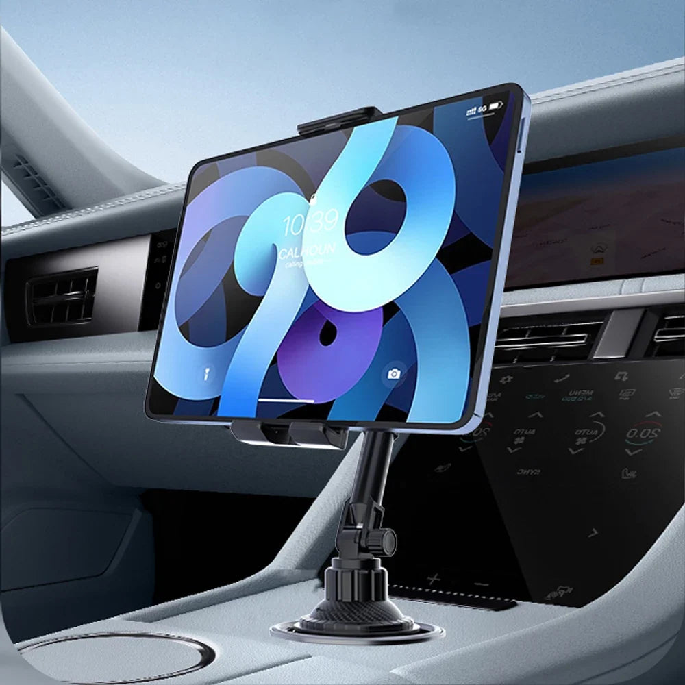 Car Tablet Stand Cup Slot 360 Adjustable Smartphone Holder 270 Tilt Bar Triangular Base Ram Mount SUV Tools for Ipad Pro 11 Air