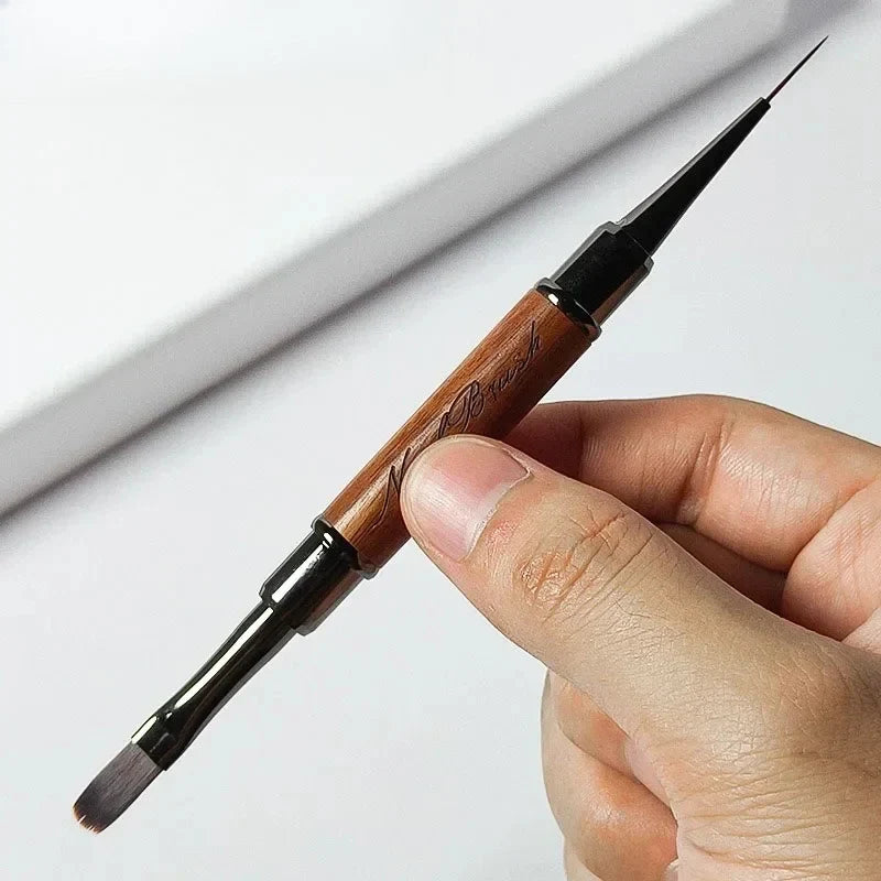 New 1pcs Double-end Nail Pen Nail  Art Brushes Builder Gel French Nail Gradient Brush Small Thin Manicure Brush Tool