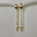 Gothic Jewelry Cross Star Drop Earrings Punk Charms Stitching Rivet Earrings for Women Korean Fashion Accessories