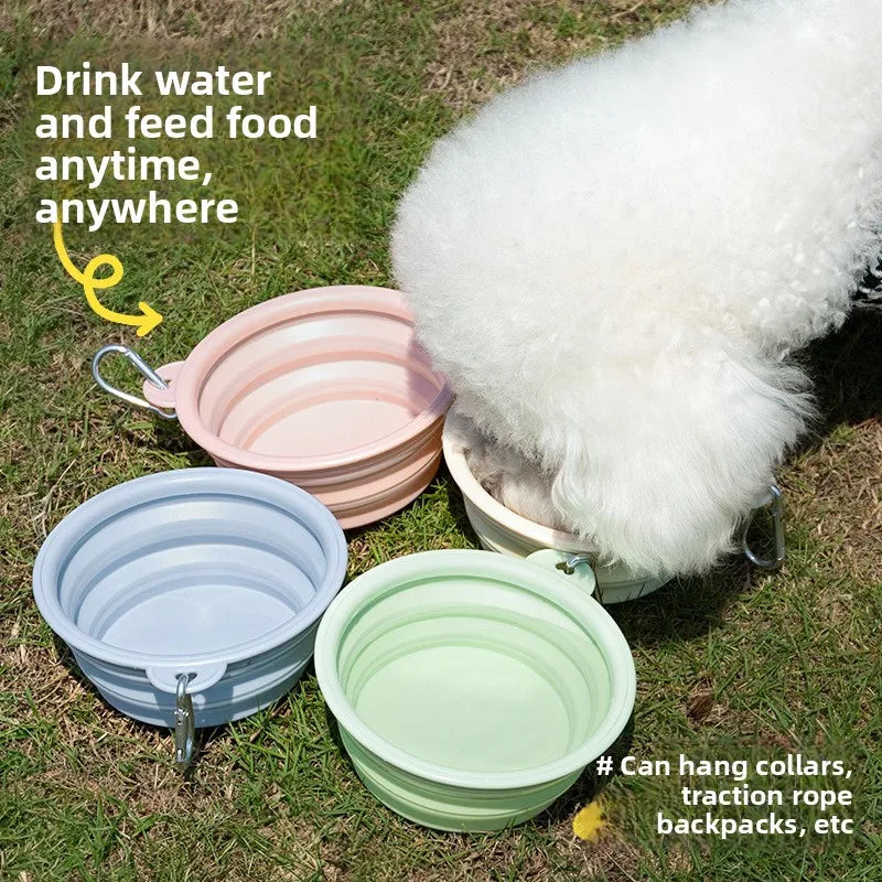 Macaron Folding Bowl, Dog Out, Portable Folding Bowl, Pet Bowl, Food Basin, Outdoor Drinking Bowl, Drinking Water