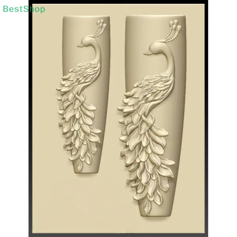 ♥♥♥3D Relief Silicone Nail Mold Peacock Design Pattern DIY Nail Art Decor Transparent Manicure Template