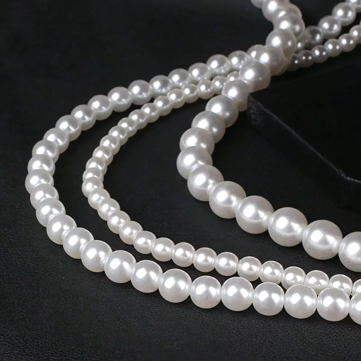 800pcs White Mixed Acrylic Pearl Polished Loose Beads Set Elegant for DIY Jewelry Decors Handmade Craft Jewelry Making Supplies