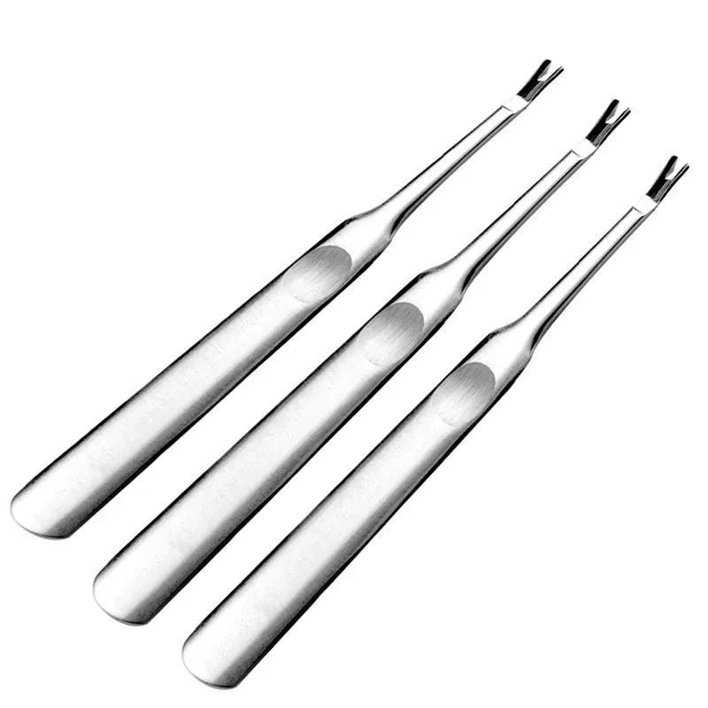 1Pc Cuticle Pusher Professional Stainless Steel Nail Cuticle Remover Callus Dead Skin Fork Nail Manicure Pedicure Tools