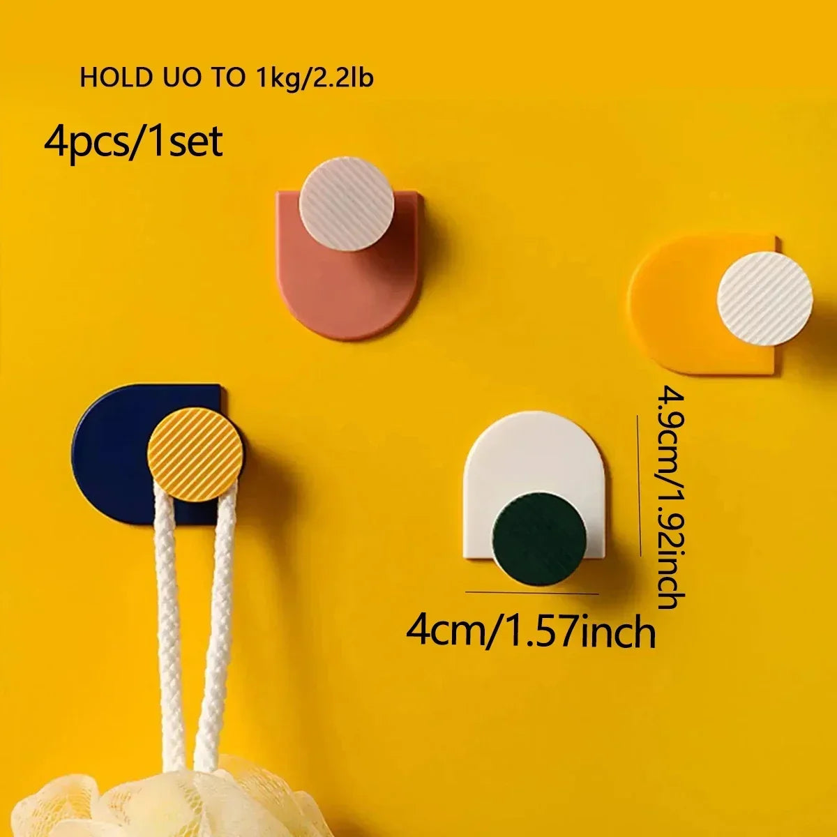 Heavy Duty Adhesive Wall Hooks No Tools Needed Hangers for Bathroom, Kitchen & Bedroom Organization