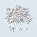 50pcs Mix Size Silver Bow Korea Style Nail Art Charms 3D Nail Decoration Bowknot Nail Accessories DIY Design
