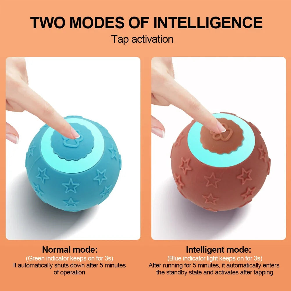 Smart Ball Cat Toy 2 Modes Rechargeable Cat Exercise Active Rolling Ball Toys Electric Cat Toys Interactive For Puppy Dog & Cats