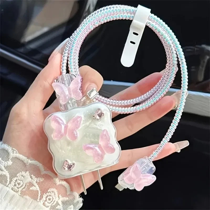 Butterfly Charger Protective Case Cable Protector For iPhone 18W/20W Fast Charging Cable Data Anti-break Charger Protective Rope