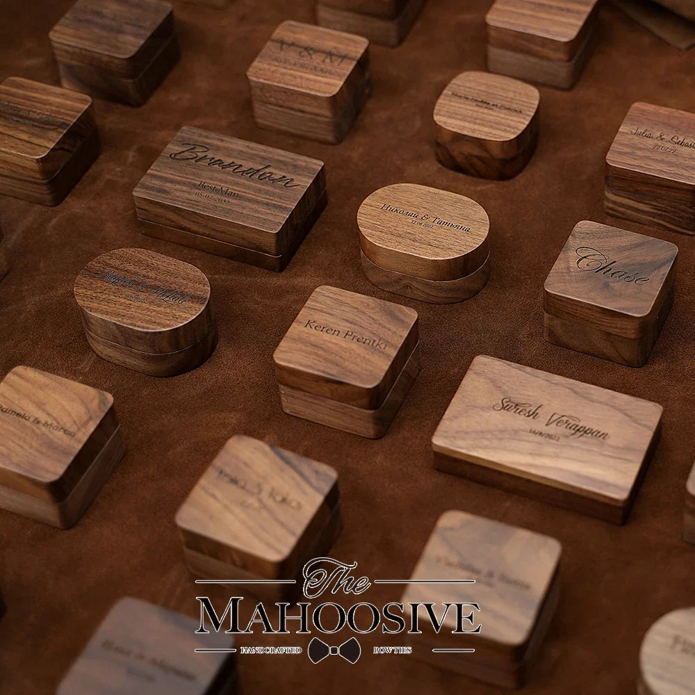 Wood Ring Box Wedding Jewelry Organizer Gift Box Personalized Engraving Proposal Ring Holder Bracelet Earring Packaging