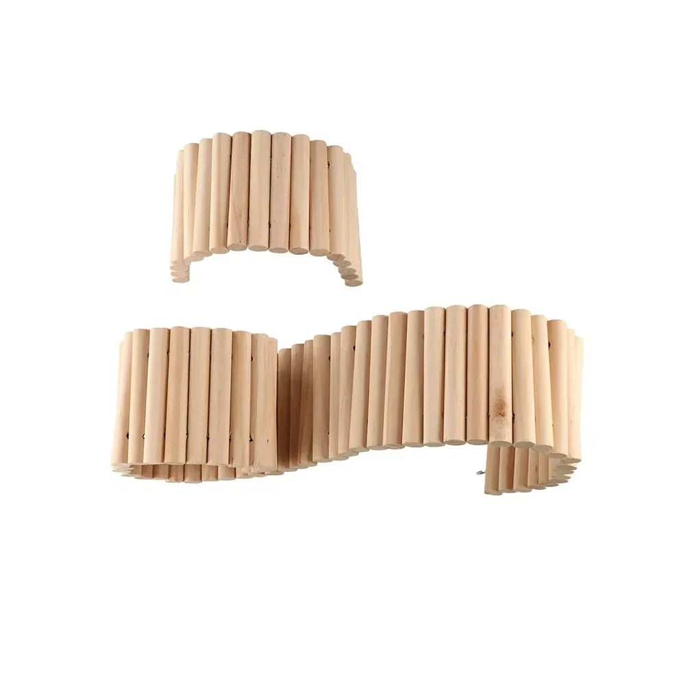 Hamster Habitat Accessories Multiple Size Wooden Bridge Cage Hamster Bendable Fence for Small Animals Climbing