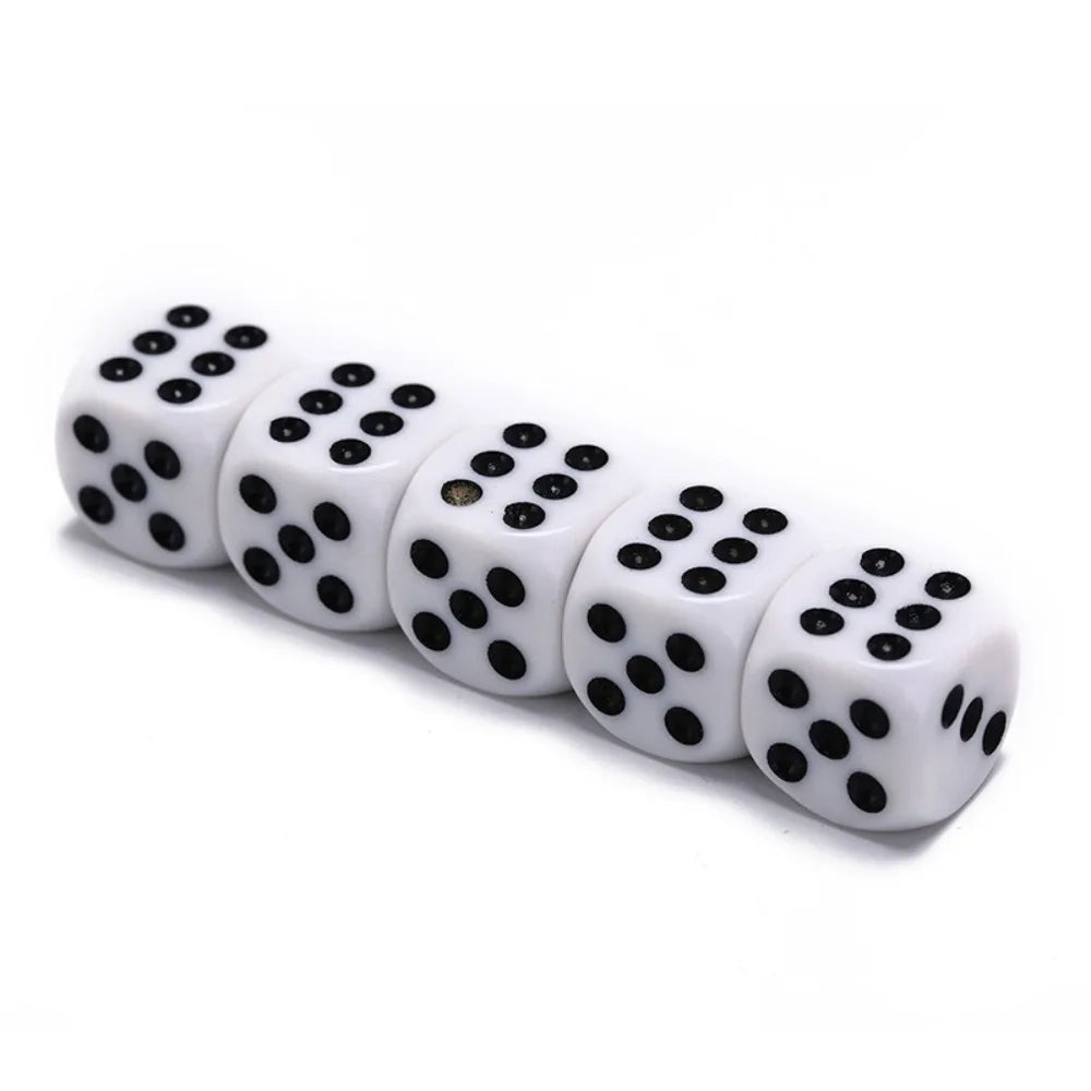 5Pcs/10Pcs 14mm/10mm 6 Sided Drinking Dice White Dices Acrylic Cubes RPG Dice Game Accessory Round Corner Digital Dices