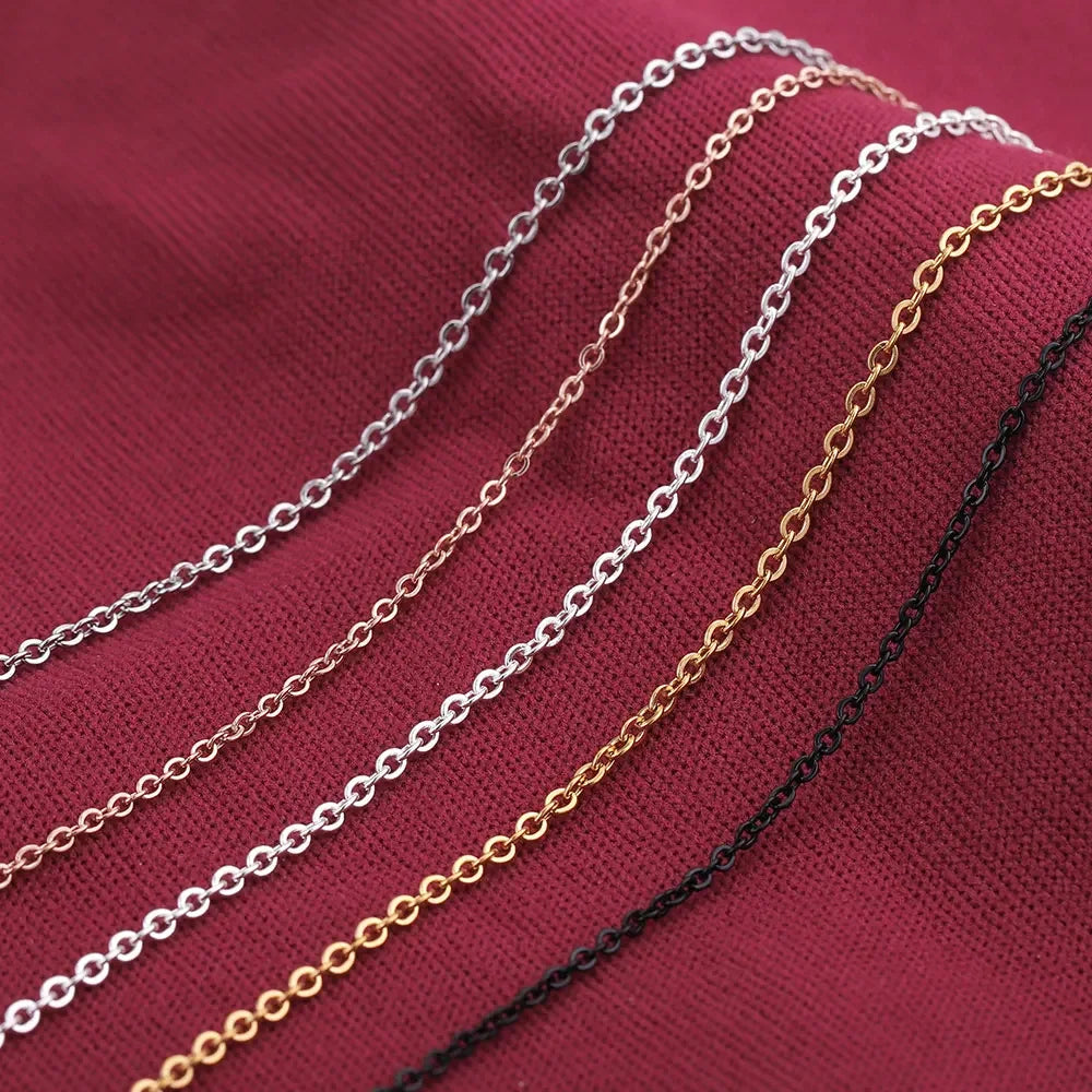 2m Stainless Steel Chain for Jewelry Making Supplies Cable Rose Gold Silver Chains Necklace for Diy Jewelry Findings Wholesale