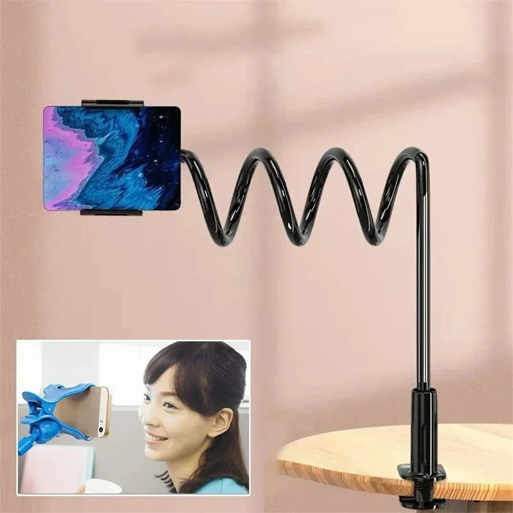 360° Rotatable Long Arm Lazy Universal Phone Holder for Smartphone Stand Anti-Slip Mount Bracket for Bedroom Living Room Desktop