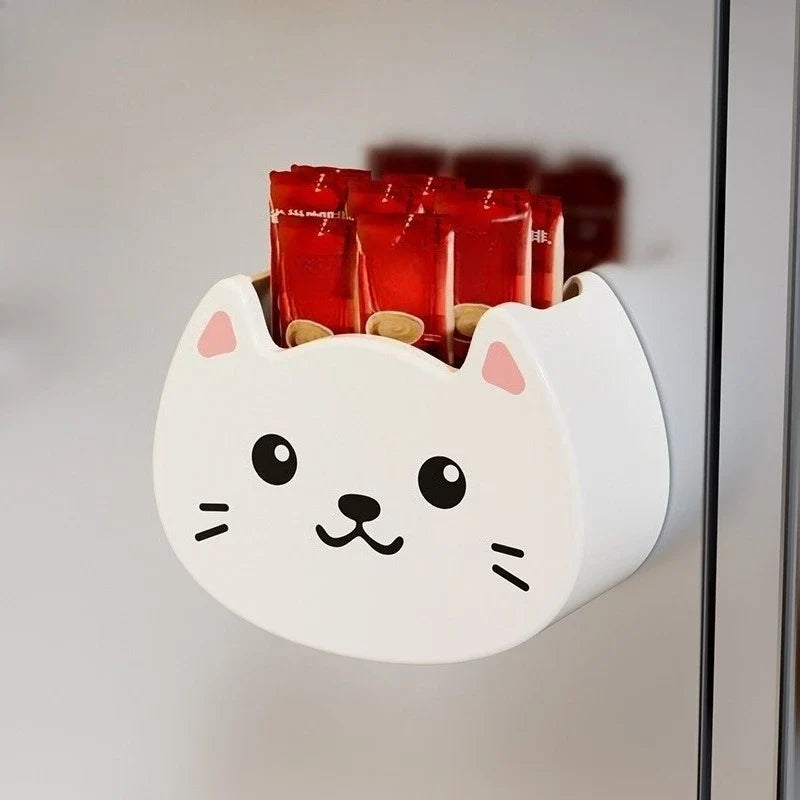 New Cute Cartoon Soft and Adorable Cat Magnet Storage Box