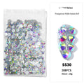 144/288 /1440pcs SS3-SS50 Crystal AB Clear Nail Rhinestones Non Hotfix Flat Back Stones DIY Strass Nail Art Decor Accessories