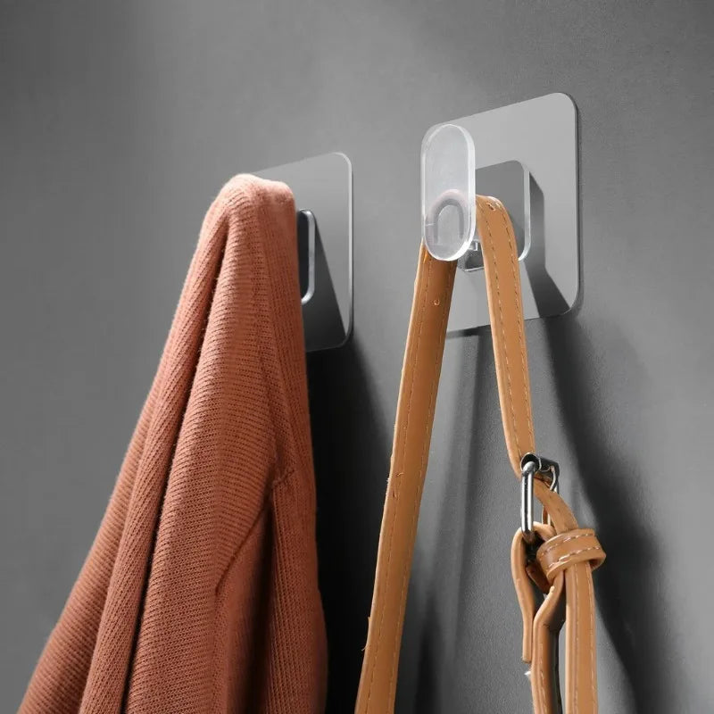 5/10PC Self Adhesive Wall Hooks Strong Sticky Transparent Traceless Kitchen Bedroom Wall Hook Storage Holders Wholesale