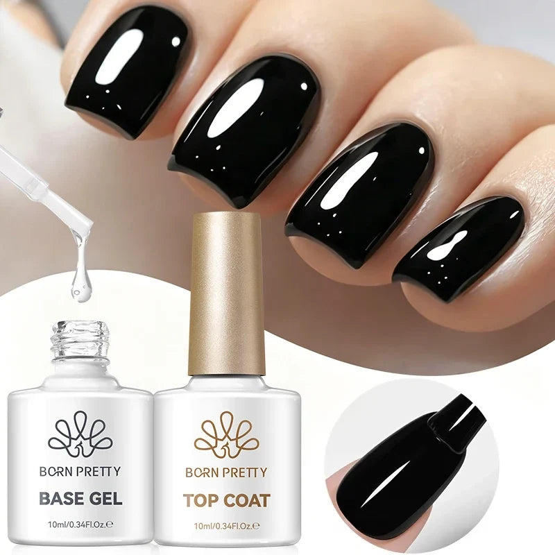 BORN PRETTY 10ml Base Gel Super Top Coat for Gel Nail Polish Semi Permanent Functions Gel Long Lasting Soak Off LED UV Gel