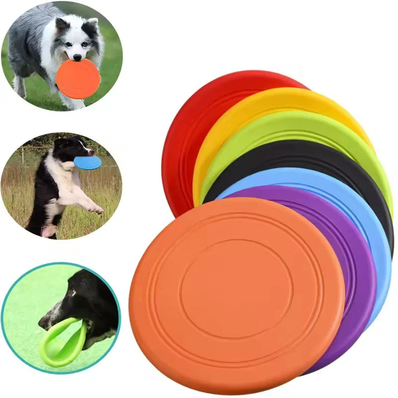 Interactive Pet Flying Disc Soft Rubber Flying Saucer Throwing Toy for Dogs Outdoor Exercise Play Fetch Training Dog Supplies