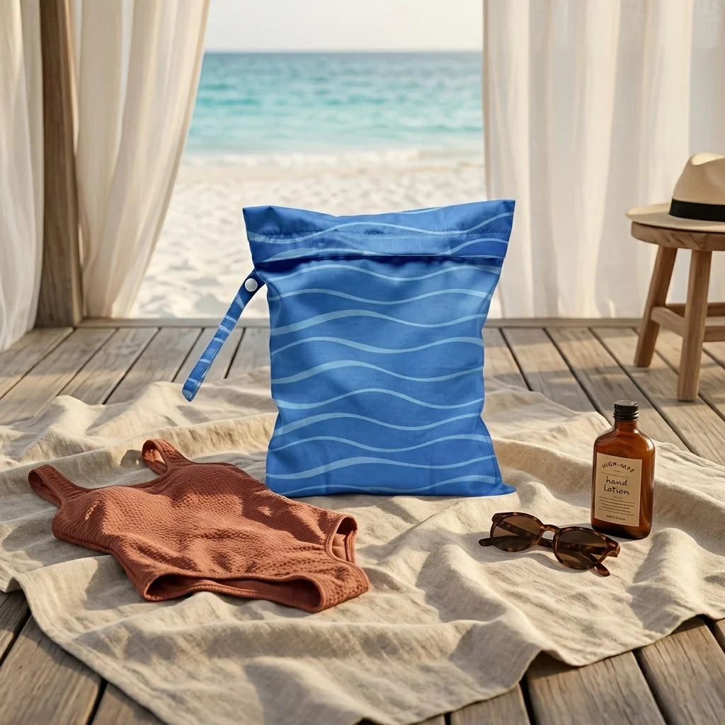 Waterproof Dry Wet Separation Bag Fashion Beach Zipper Bag for Travel Swim Pool Yoga Sportswear Cosmetics Lingerie Storage