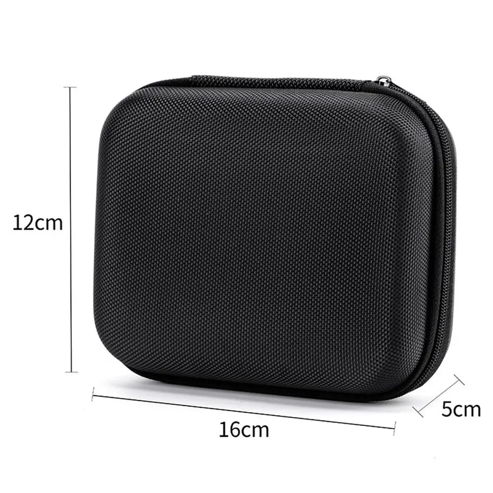 Durable Hard Shell EVA Storage Box Mini Black Pouch Carrying Bag Portable Zipper Earphone Case Charging Cable