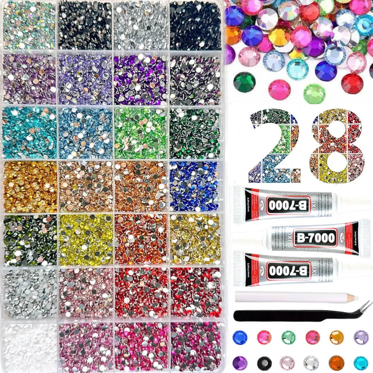 1Box Hot Selling Colorful Nail Rhinestones Bedazzling Kit 3mm Semi-circular Flatback Resin Nail Diamond Charms DIY Nails Parts