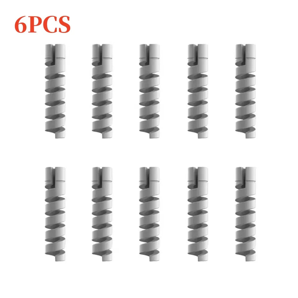 6/20pcs Cable Protector Silicone Charge Cable Spiral Winder Wire End Cord Savers Cover For Phone USB Charger Cable Accessories