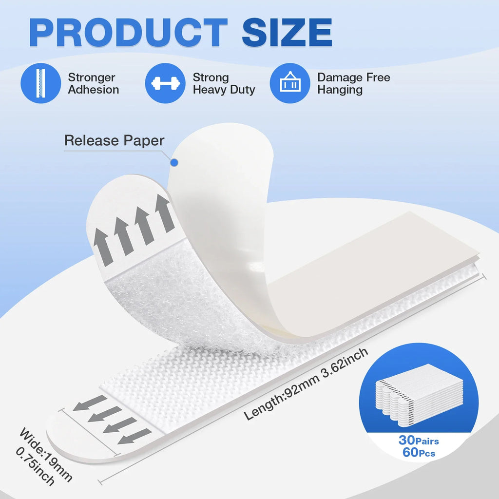 Heavy Duty Picture Hanging Strips Large Adhesive Wall Hooks No Nail Damage Free Easy Removal for Frames Posters and  Wall Decor