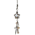 1pcs Cellphone Lanyard Keychain For Phone Style Metal Silver Star Bow Pendant Phone Charm Strap Sweet Cool Girl Pendant