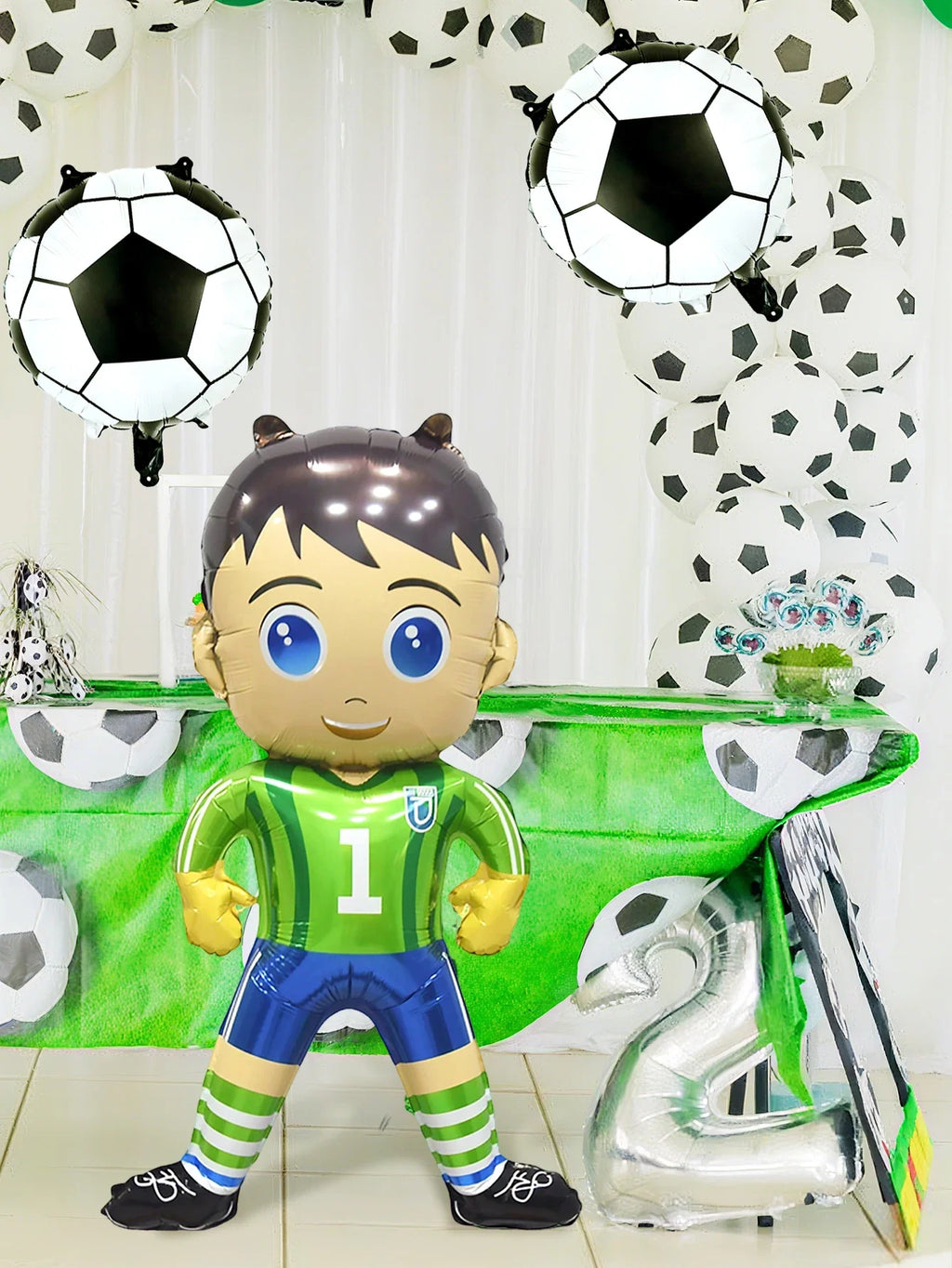 1/5pcs Cartoon Football Goalkeeper Aluminum Balloon Football Game Birthday Party Decoration Football Theme Party Boy Birthday