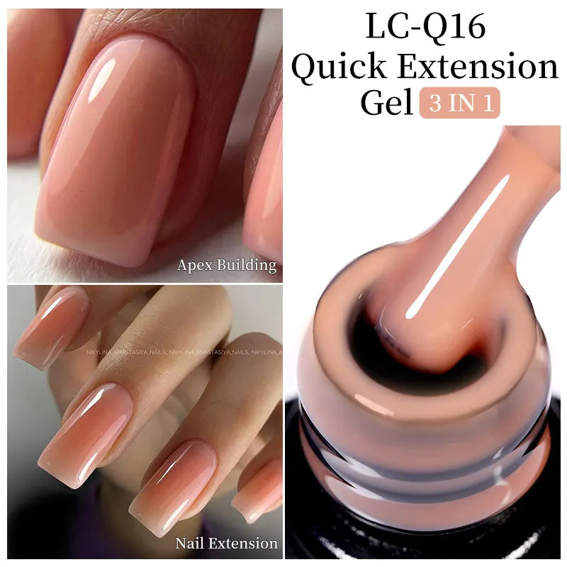 LILYCUTE 7ML Jelly Nude Pink Quick Extension Gel Nail Polish Transparent  Finger Prolong Long Lasting Construction Gel Varnish