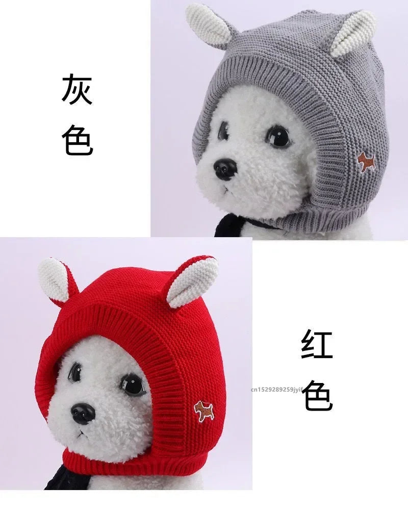 Quiet Dog Ear Muffs Noise Protection Pet Ears Covers Knitted Hat Anxiety Relief Winter Warm Earmuffs For Medium Large Dogs New