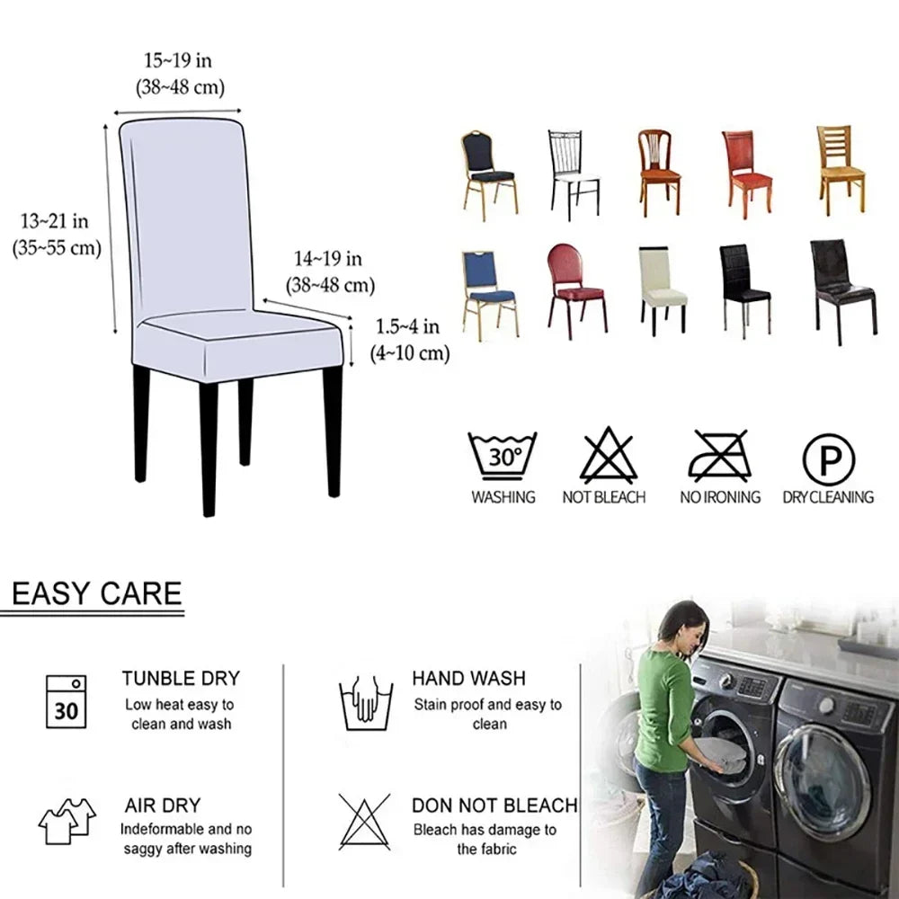 Elastic Chair Cover Plain Spandex Dining Room Seat Covers Chair Protector for Restaurant Kitchen Banquet Seat Case
