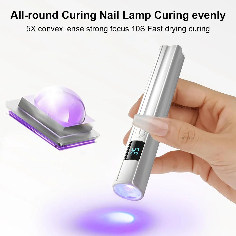 Mini Handheld UV Light Nail Lamp USB Rechargeable Manicure Polish Gel Curing Dryer Portable Nails Art LED UV Light Drying Lamp