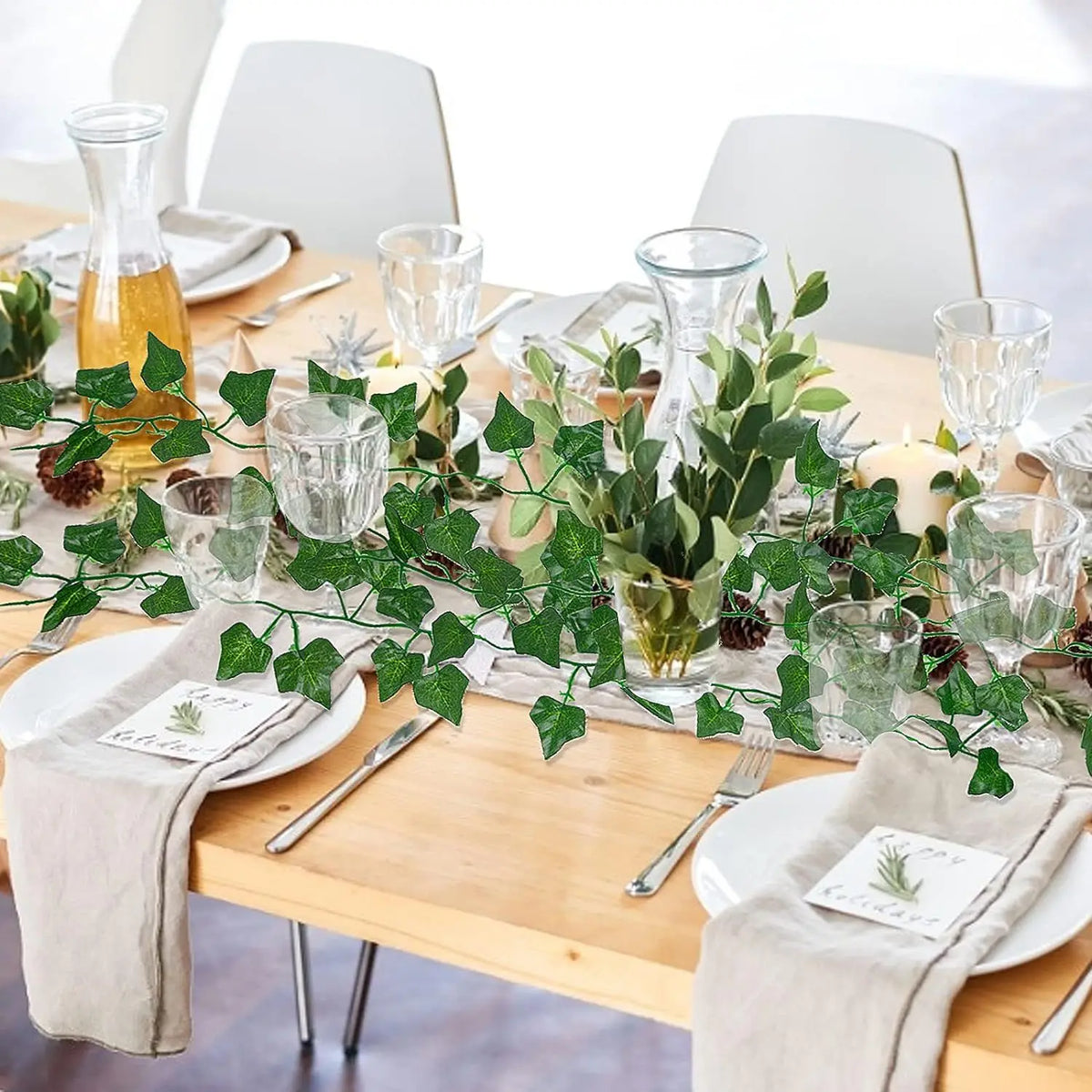 1/5PCS Artificial Plants Green Leaf Vine Centerpieces Wedding Home Outdoor Garden Garland Arch Wall Diy Prop Festival Decoration