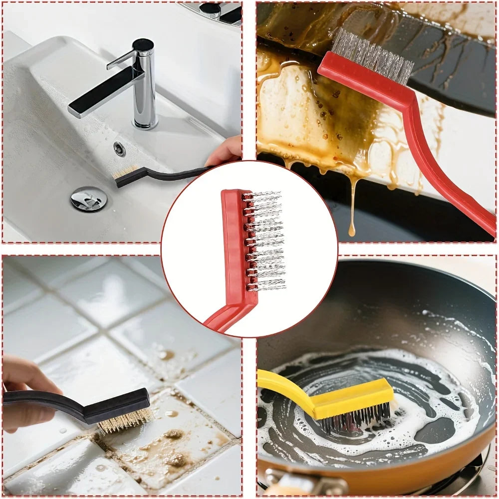 Home Kitchen Crevice Cleaning Brush Set Deep Clean Gas Stove Brass Gap Cleaning Brush for Small Spaces Bathroom Corner8/11/13Pcs