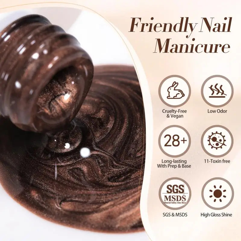 BORN PRETTY 10ml Brown Coffee Color Cat Magnetic Nail Gel Polish Fall Winter Soak Off UV LED Semi Permanent Nail Varnish 1/5PCS