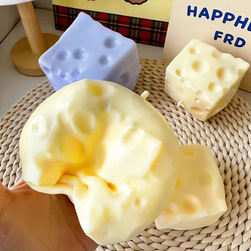 Cheese Shaped Slow Rising Squishy Toy Multicolor Super Soft Stress Relief Squeeze Fidget Toy for Kids and Adults Anxiety
