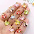 60pcs Mixed Resin Cute Colorful Beautiful Red Beetle Flat back Rhinestone Appliques DIY Wedding Scrapbook Christmas Decor Crafts