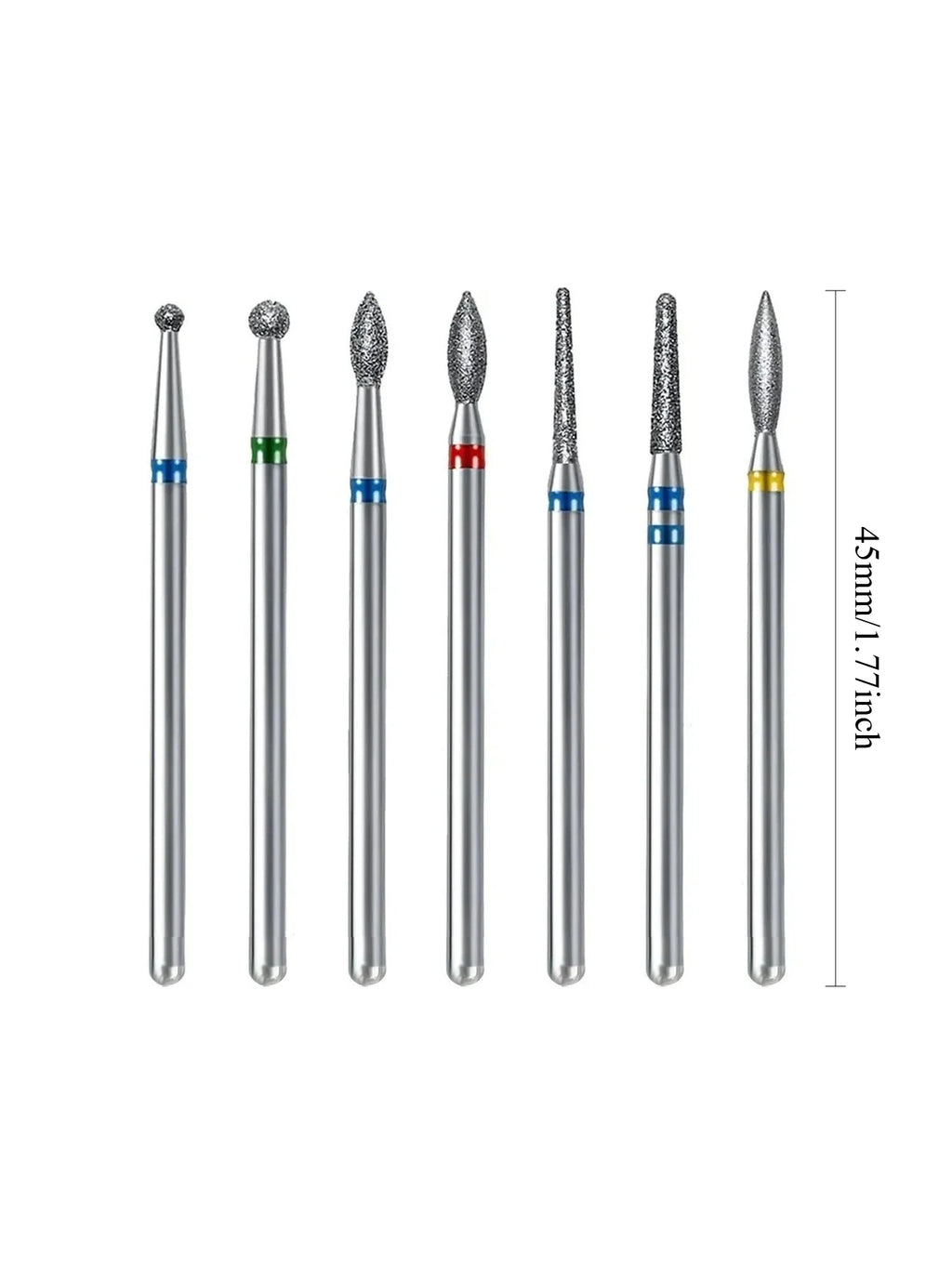 6PCS/7PCS Diamond Sand Nail Files Drill Cuticle Polishing Bit Nail Grinding Head Electric Manicure Set for Removing Acrylic