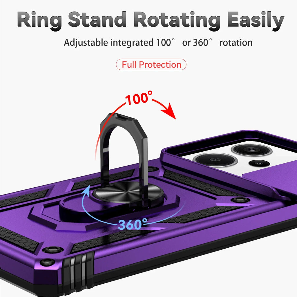For Xiaomi 13T 12T 11T 15T 14T Pro 5G Lite Case Car Magnetic Ring Holder Armor Coque For Redmi 12 13C 12C 11A Lens Protect Cover