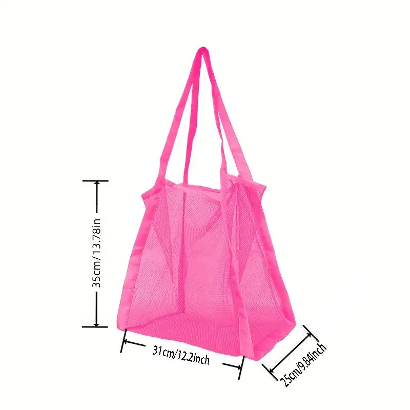 1/2/3Pcs Outdoor Protable Mesh Bag Handbag Kids Toys Storage Bags Swimming Large Beach Bag For Towels Cosmetic Makeup Organizer