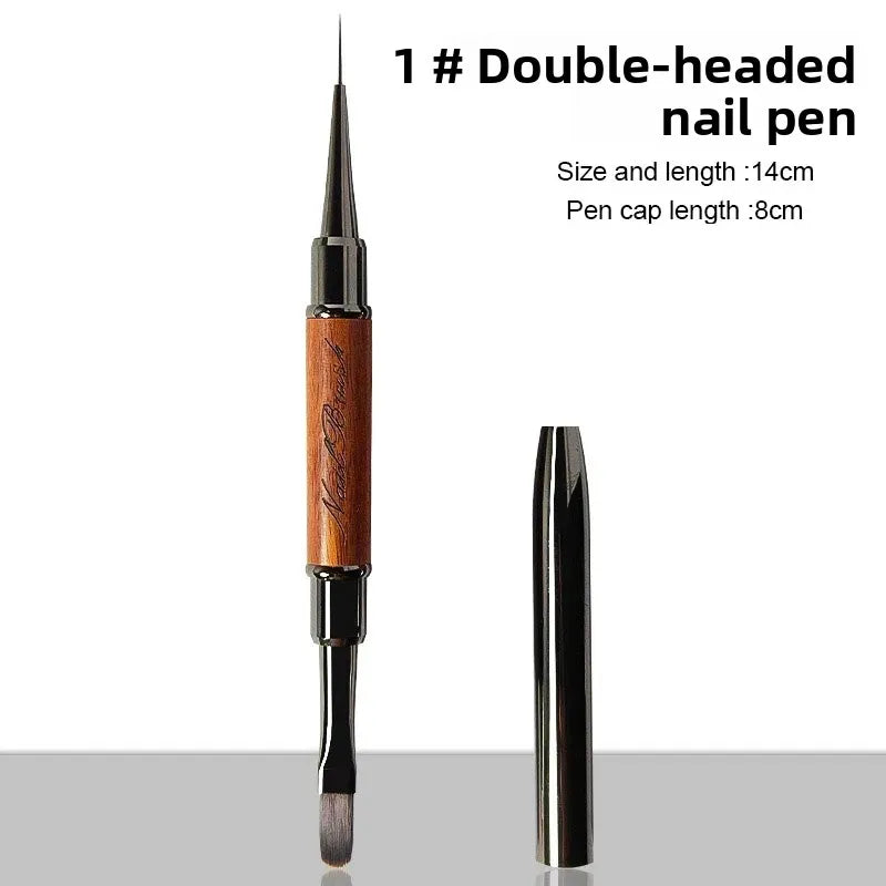 New 1pcs Double-end Nail Pen Nail  Art Brushes Builder Gel French Nail Gradient Brush Small Thin Manicure Brush Tool