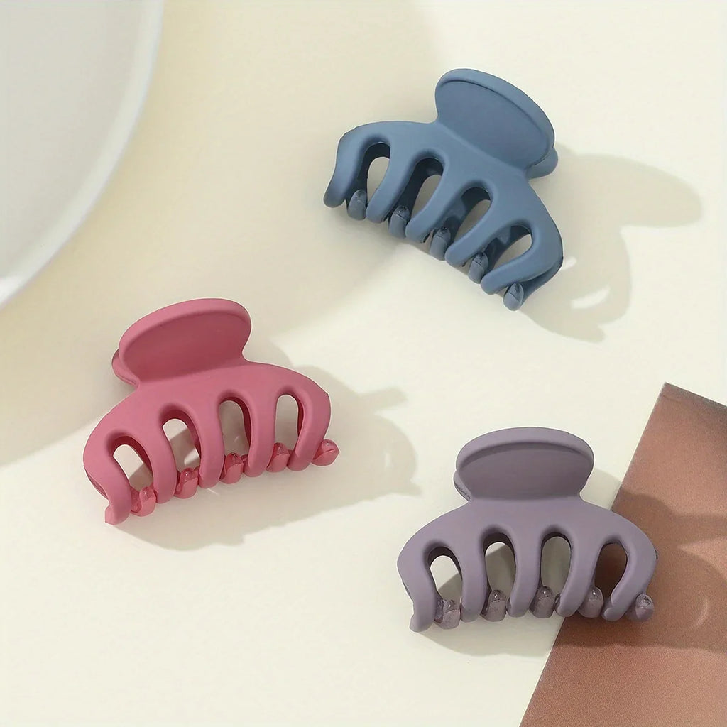 3Pcs Matte Hair Claw Clips Simple Solid Color Shark Clip Elegant Hair Claw for Women Girls Daily Hair Accessories