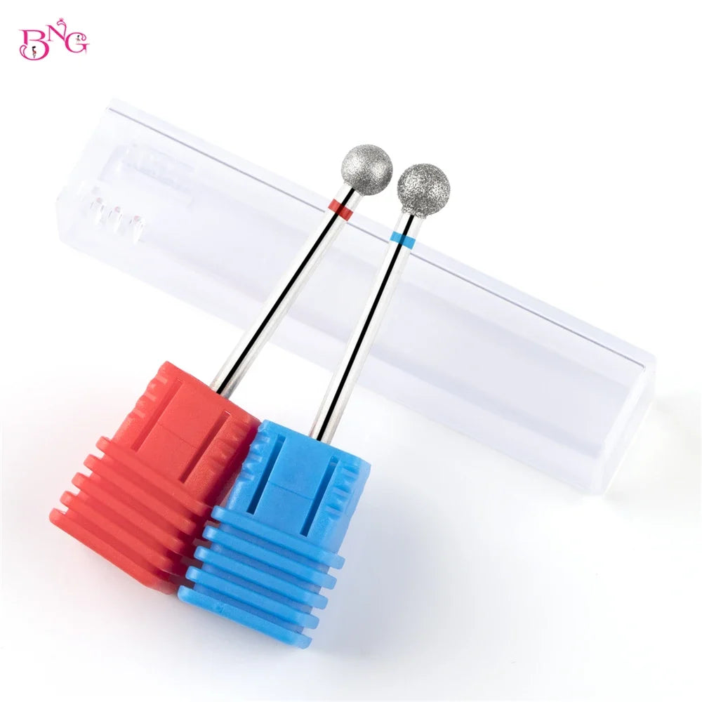 BNG 5Pcs/set Flame Nail Drill Bits Diamond Milling Cutters for Manicure 3/32'' Pro Drill Tips for Nails Cuticle Remove Tools