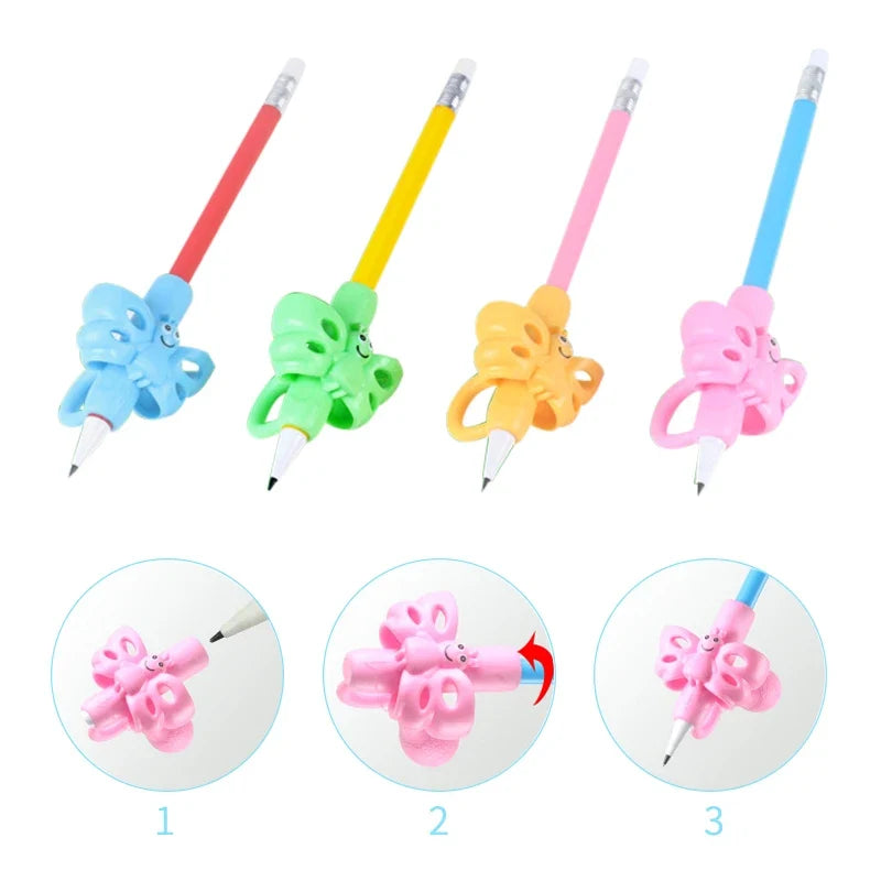 1pcs Children Writing Pencil Pan Holder Kids Learning Practise Silicone Pen Aid Grip Posture Correction Device for Students