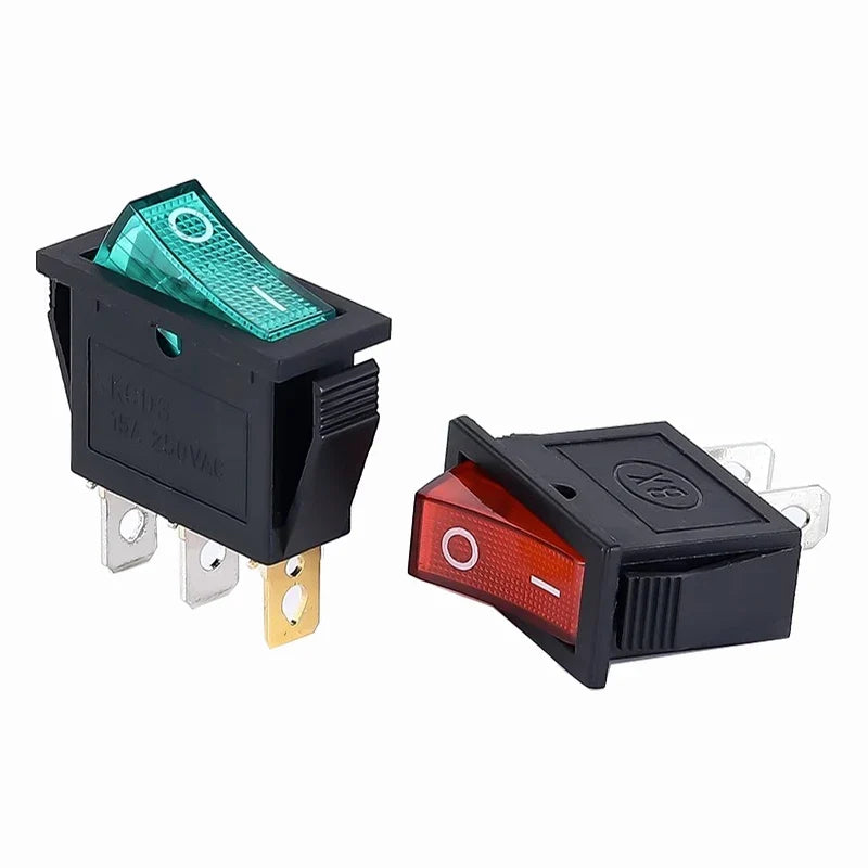 1PCS KCD3 Rocker Switch ON-OFF ON-OFF-ON 2 Position 3Pins Electrical equipment With Light Power Switch 16A 250V / 20A 125V AC